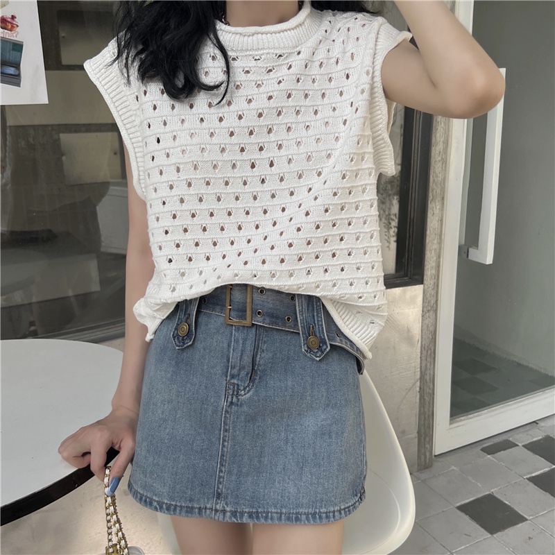 Áo ba lỗ XIAOZHAINV đan len phong cách retro Hàn Quốc 8 màu thời trang cho nữ