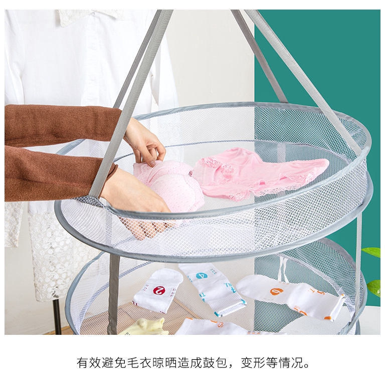 Giỏ lưới treo đựng tất phơi khô chống gió đồ dùng cho gia đình