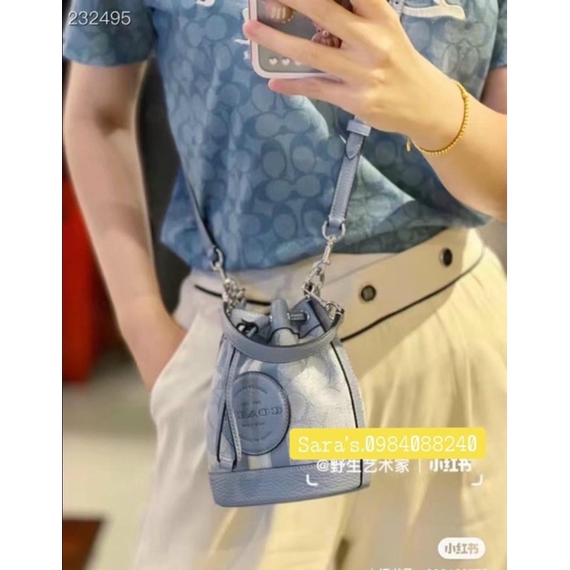 Sẵn  - Túi Coach  bucket mini dempsey - nhiều màu