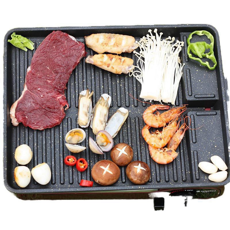 Chảo Nướng Bbq Chống Dính Phong Cách Hàn Quốc Tiện Dụng Mang Theo Du Lịch Dã Ngoại