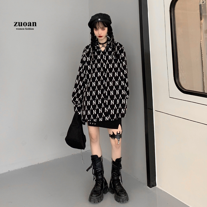 Áo kiểu nữ SUXI dài tay cổ tròn thời trang Hàn