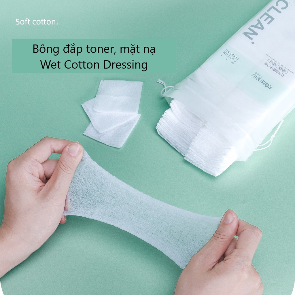 Bông đắp toner, bông đắp mặt nạ ROMIMIU Wet Cotton Dressing 200 miếng RM21