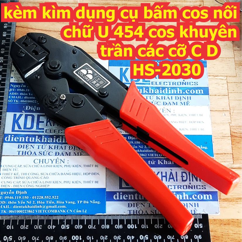 kèm kìm dụng cụ bấm cos nối chữ U trợ lực 454 cos khuyên trần cỡ lớn C D HS-2030 kde3516
