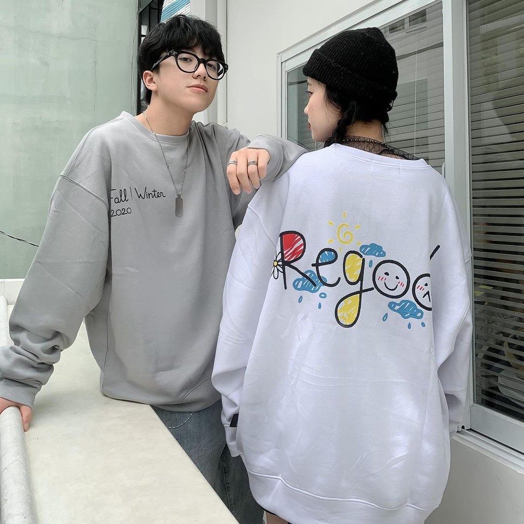 ÁO HOA REGORD UNISEX FORM TO - SWEATER BÔNG HOA FALL I WINTER 2020 TRẮNG XÁM