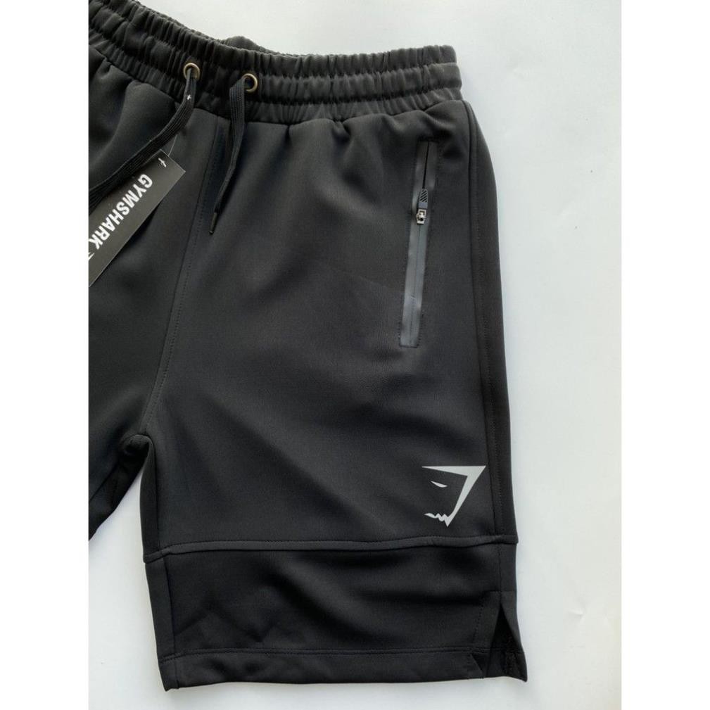 Quần short tập gym Gymshark logo phản quang, khóa chống nước - Quần đùi thể thao cao cấp - BB Sports xịn