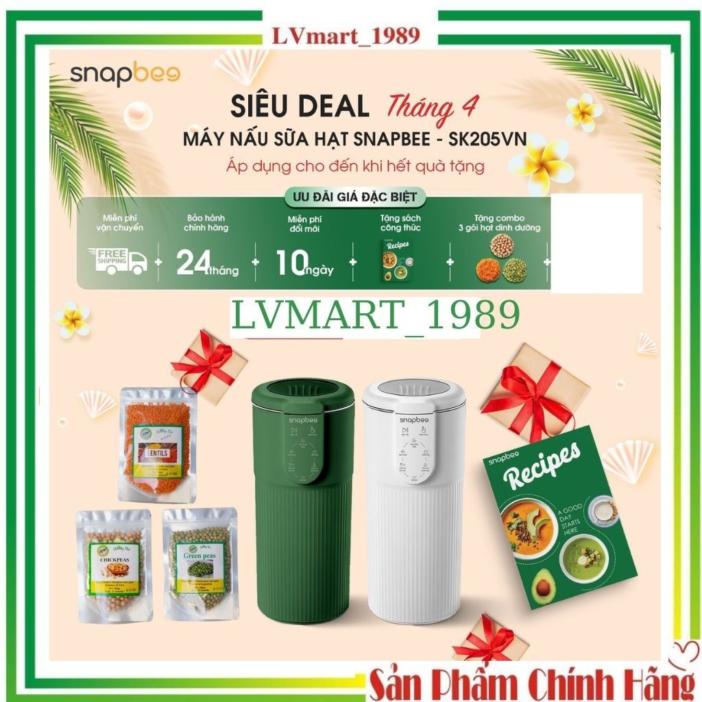 Máy Làm Sữa Hạt Mini Snapbee, Làm Sinh Tố, Nấu Cháo, Soup, Nhanh, Dễ Vệ Sinh