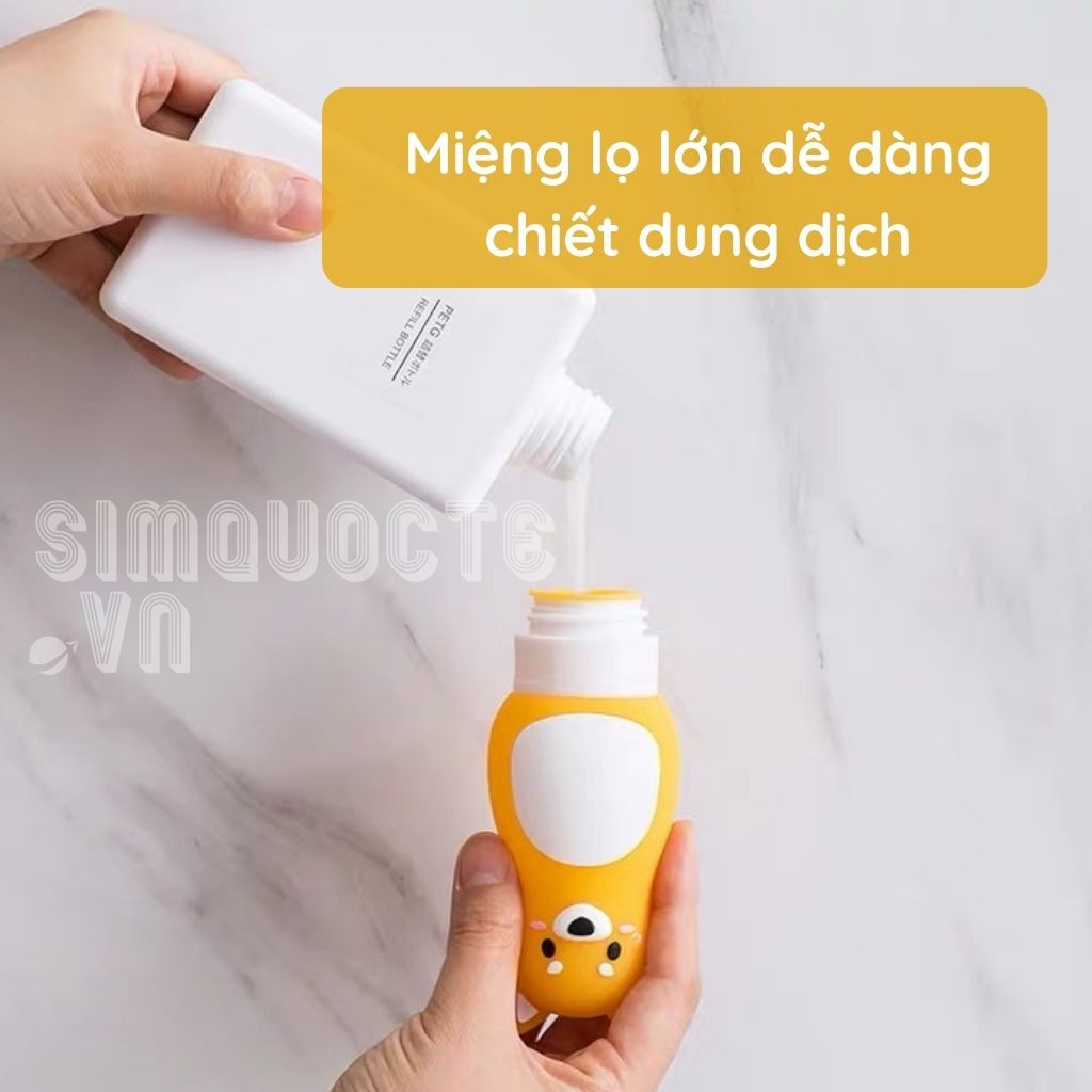 [50-90ML] Bộ chiết mỹ phẩm dầu gội sữa tắm silicon silicone du lịch dễ thương