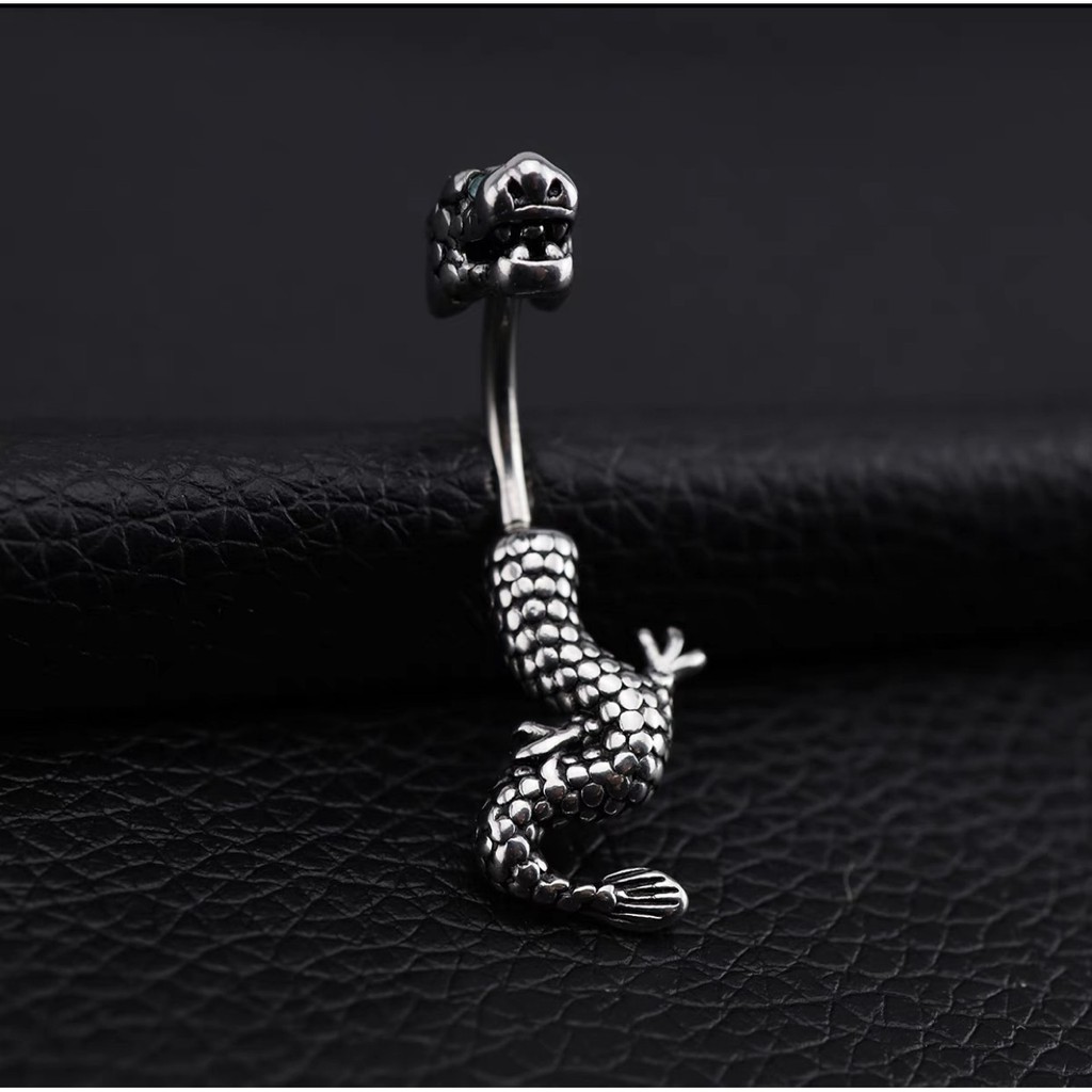 khuyên rốn hình con rồng cá tính - khuyên thép ko gỉ