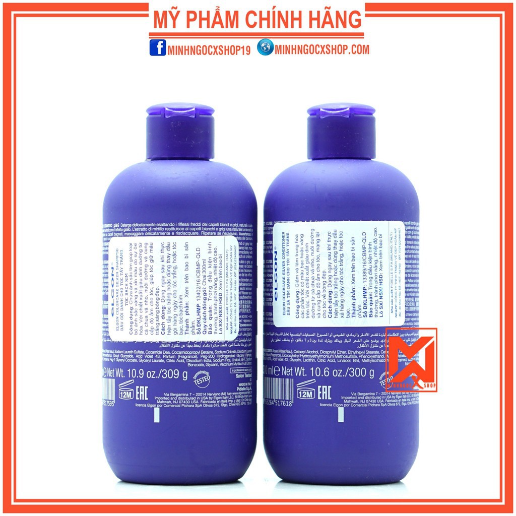 ✅[ ELGON ] DẦU GỘI XẢ TÍM KHỬ VÀNG ELGON CHO TÓC TẨY TRẮNG BẠCH KIM 300ML CHÍNH HÃNG