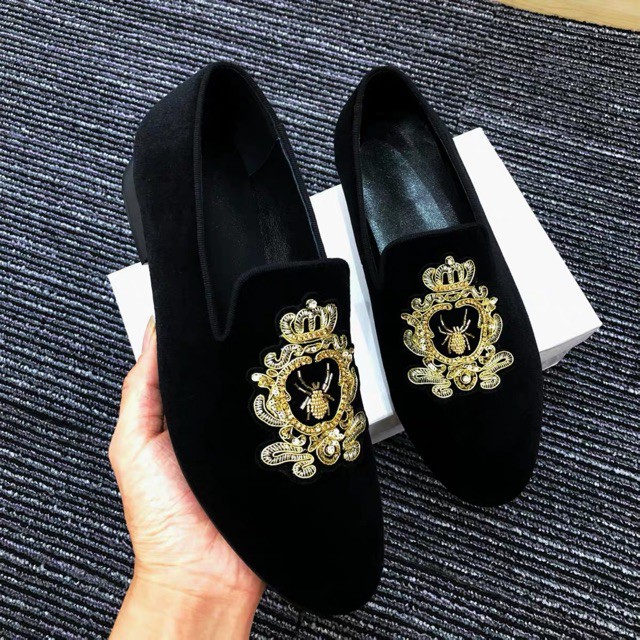( Kèm Video) Giầy lười nam 3p đã lộn thêu ong vàng vương miện cực rẻ | BigBuy360 - bigbuy360.vn