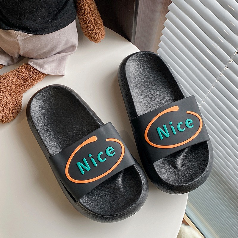 Dép Nữ thời trang MWC Dép quai ngang phối chữ ngộ nghĩnh nổi bật siêu HOT NUDE- 8122
