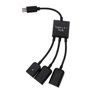 Adapter Chuyển Đổi Usb-C 3.1 Sang 2 Cổng Usb 2.0 Micro Usb Otg Màu Đen