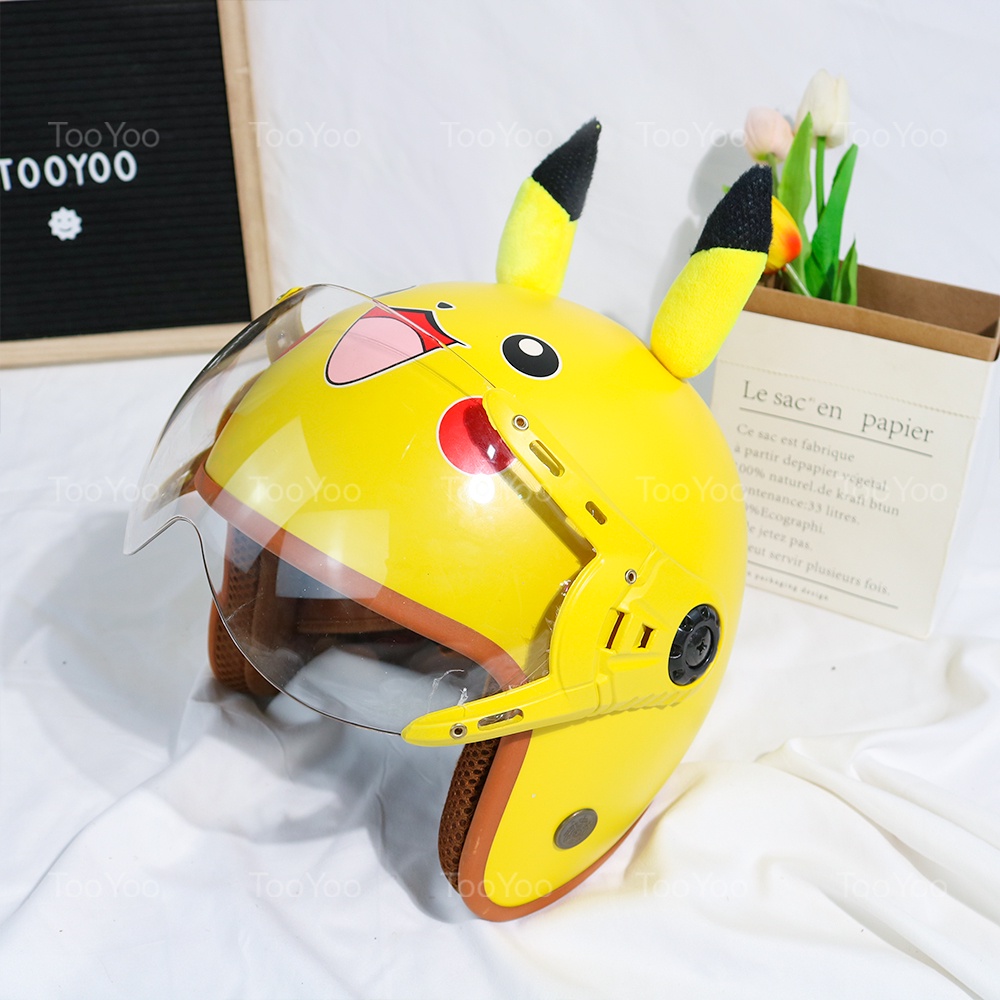 Mũ bảo hiểm 3/4 PIKACHU có tai dễ thương cute TY0251