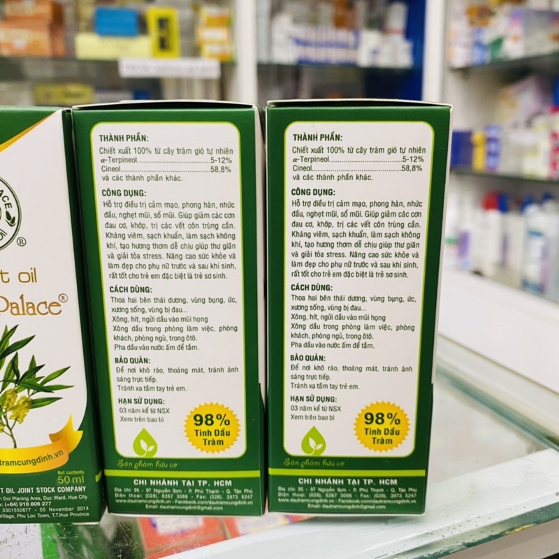 ✅[Chính Hãng] DẦU TRÀM CUNG ĐÌNH 50ml GOLD DẦU TRÀM GIÓ chai 50ml Dầu , Tràm , Cung Đình
