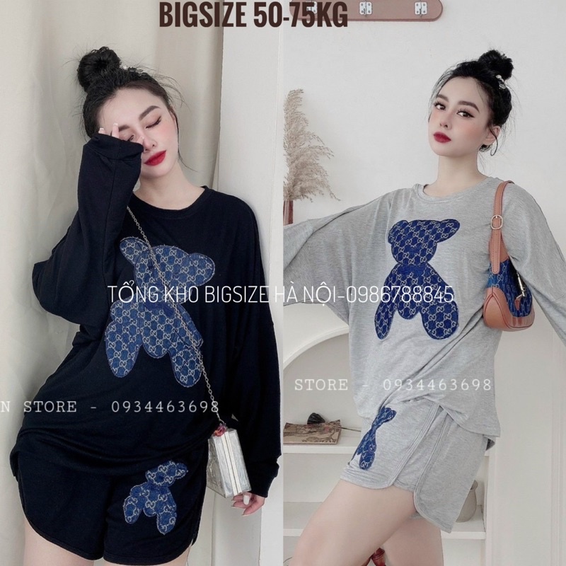 Set bộ  BIGSIZE Gấu siêu chất 50-75KG