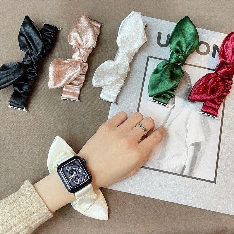 Dây Đeo Thắt Nơ 41mm 45mm 38mm 40mm 42mm 44mm Cho iwatch 7 6 5 4 3 2 1