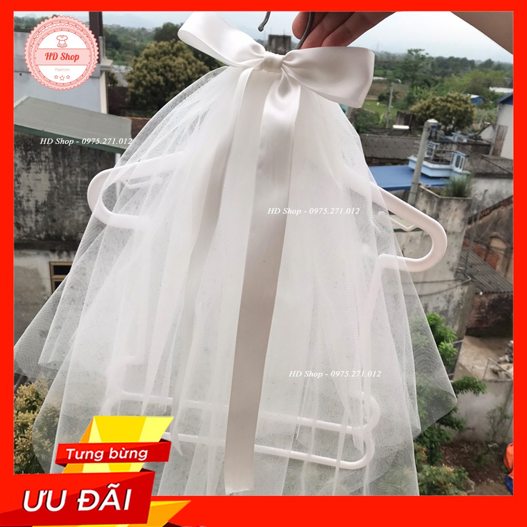 Lúp voan cô dâu FREESHIP Lúp cô dâu nơ ruy băng cho nàng, cho bé cực xinh kẹp mỏ vịt dễ kẹp và dễ tháo