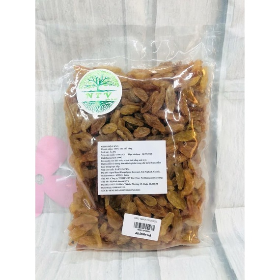 Nho khô vàng Ấn Độ- nho kho vàng sấy khô loại 1 (0.5kg/1kg)