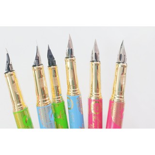 Combo bút máy ngòi lá tre cl010 + mực Pilot đỏ ( viết máy ngòi lá tre )