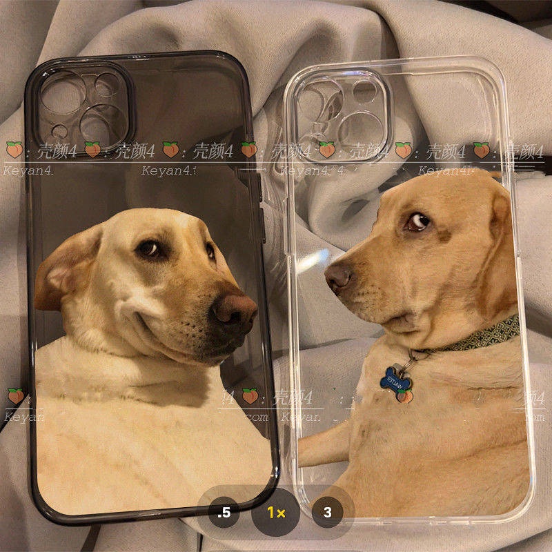 Ốp điện thoại silicone mềm trong suốt hình chú chó mắt nhìn nghiêng thích hợp cho iphone 14 13 12promax 11 Xs 7 8P