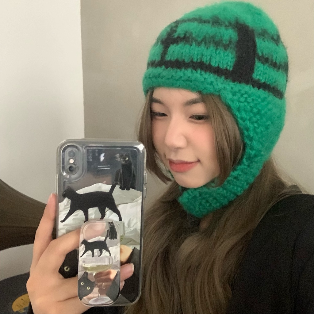 Mũ Len Dệt Kim Mềm Mại Màu Hồng fufu y2 Phong Cách Hip-Hop Châu Á Dễ Thương Phù Hợp Cho Bạn Trai