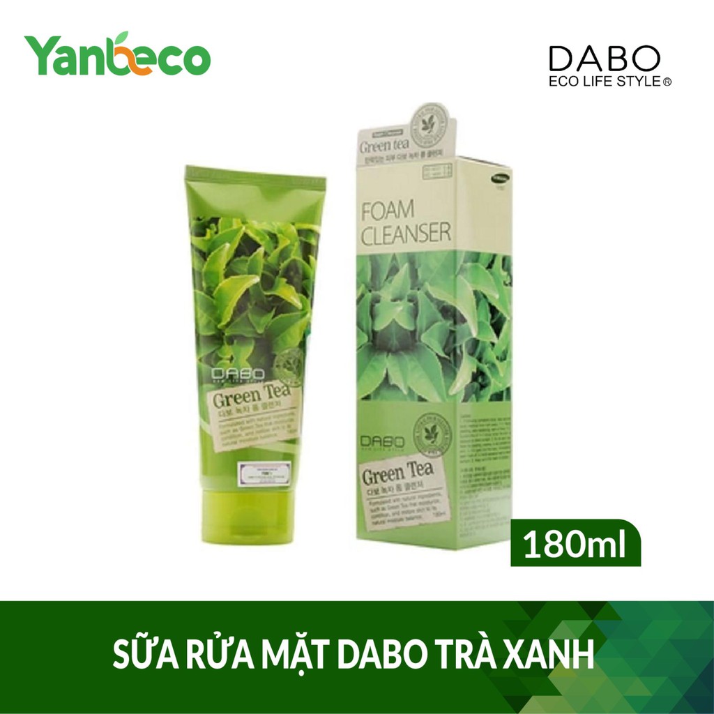 Sữa Rửa Mặt Trà xanh Ngừa Mụn Sạch Nhờn Dabo Green Tea SRMDB-TX (180ml) - Hàn Quốc Chính Hãng