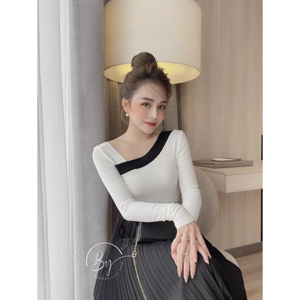 áo thun borip tay dài hở vai ྇