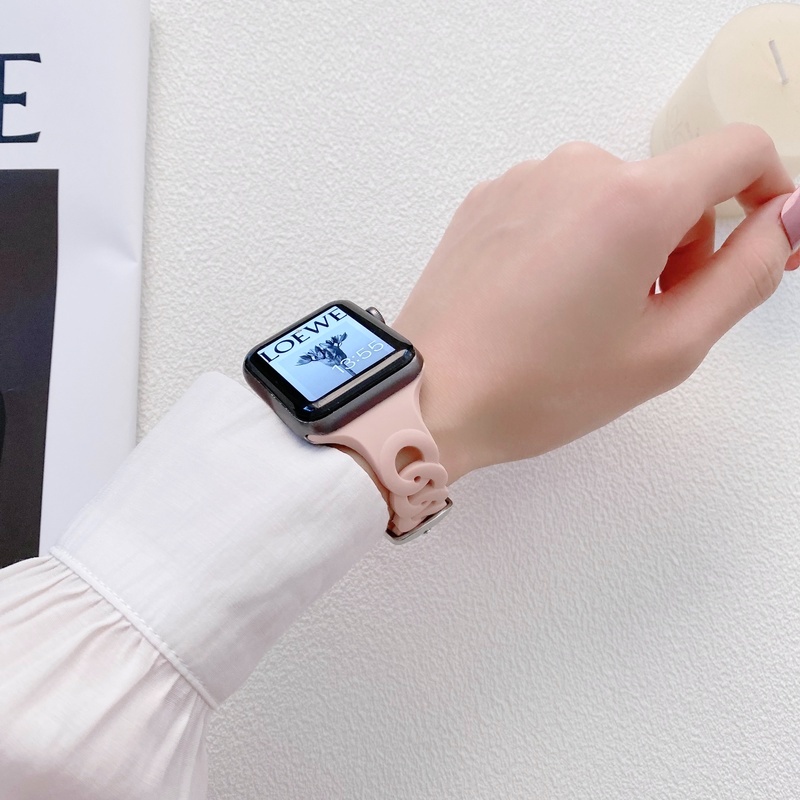 Dây Silicone Thay Thế Cho ĐồNg Hồ apple iWatch 44mm 45mm 41mm 40mm 38mm 42mm 6 5 3 SE 7