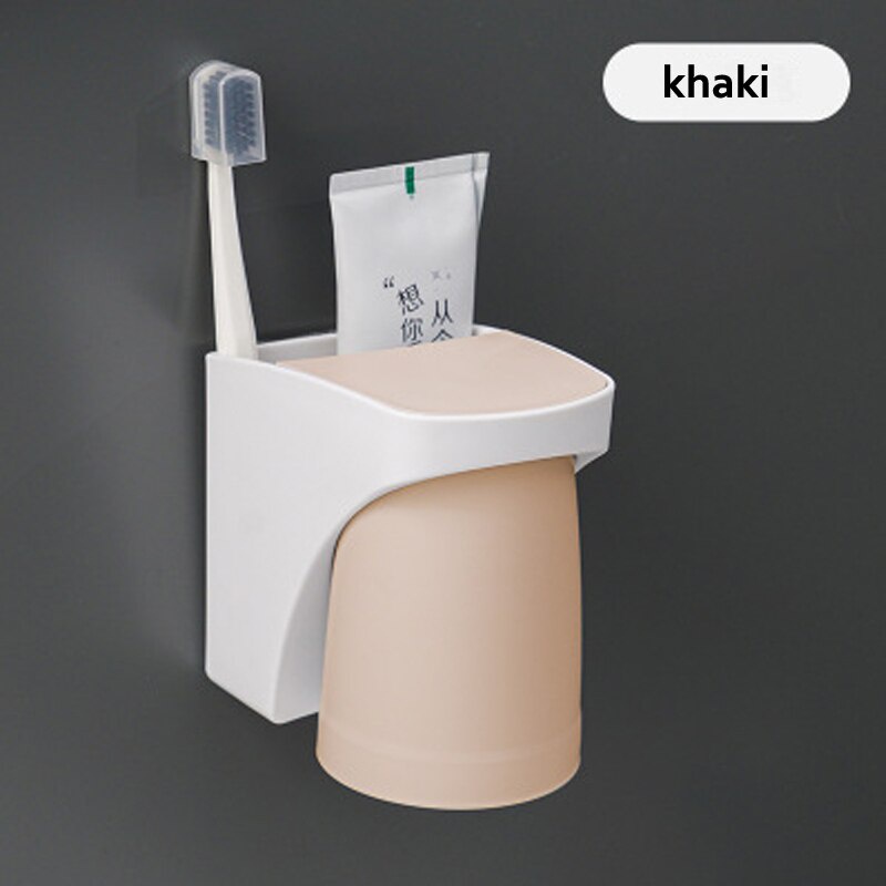 [Hàng mới về] Giá đỡ bàn chải đánh răng gắn tường không cần khoan tiện dụng
