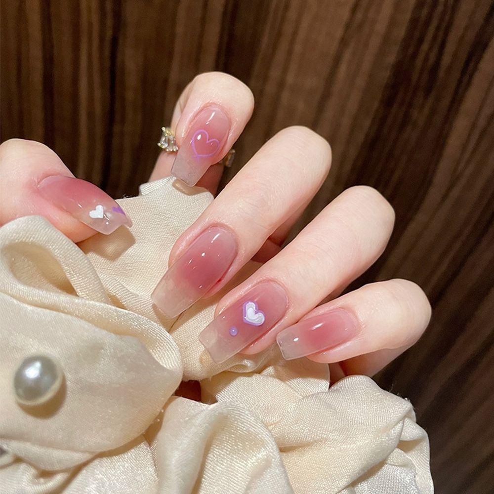 BORAG Hộp 24 Móng Tay Giả Che Phủ Toàn Diện Màu Kim Tuyến