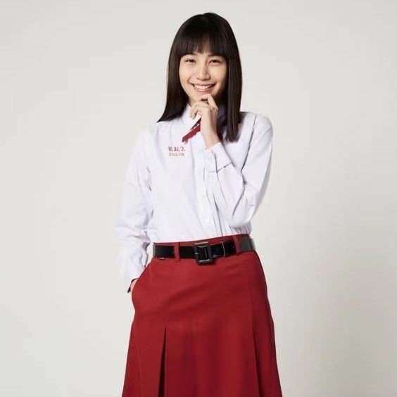 ✆✥☬Cô gái cấm kỵ Nanuo áo sơ mi cùng kiểu ngắn tay màu đỏ thêu nơ Đồng phục học sinh Thái Lan [phát hành ngày