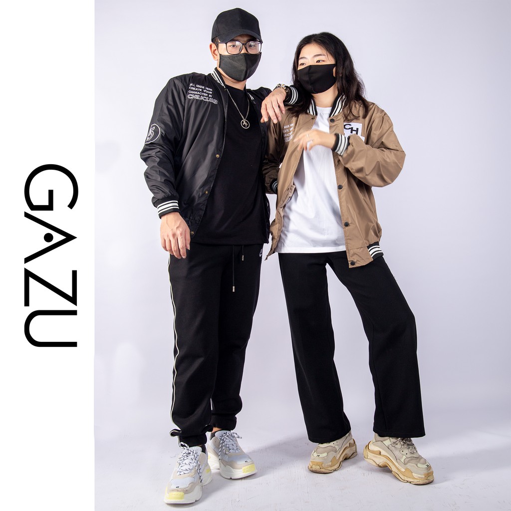 Áo khoác dù hai lớp GAZU Unisex nam nữ form rộng, áo bomber dù gió chất đẹp-GZ262