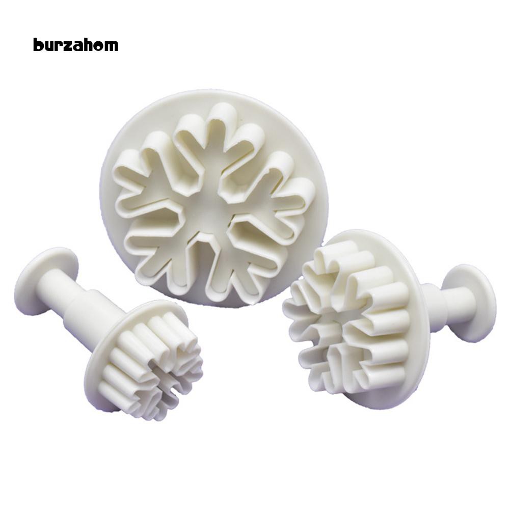 Set 3 khuôn cắt kẹo mềm trang trí bánh tạo hình bông tuyết