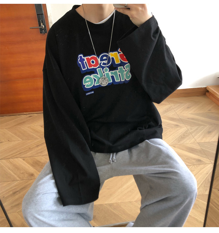 Áo Thun Tay Dài Cổ Tròn Form Rộng Thời Trang Cho Nam | BigBuy360 - bigbuy360.vn