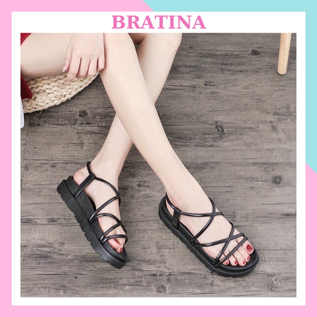 Sandal nữ đi học 3 phân đế cao ulzzang thời trang đẹp BRATINA SD002