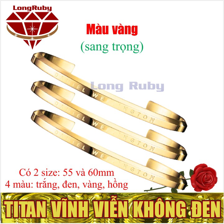 Vòng Tay Cuff DW TITAN màu Hồng, Trắng, Vàng | Lắc Vòng Tay Cặp Đôi Nam Nữ