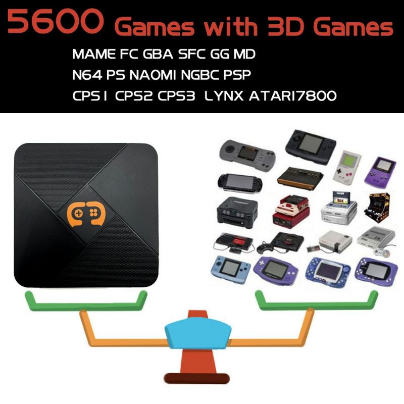 Hộp Tv Chơi Game G5 D905 2.4 / 5g Wifi 4k Hd X 50 + 6000 + Game Retro Cho Psp / Ps1 / N64 / Dc