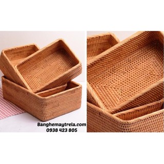 Khay mây xiên chữ nhật