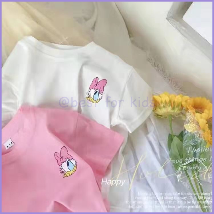 Áo Thun Cotton Ngắn Tay Phong Cách Phương Tây Thời Trang Mùa Hè Cho Bé Gái