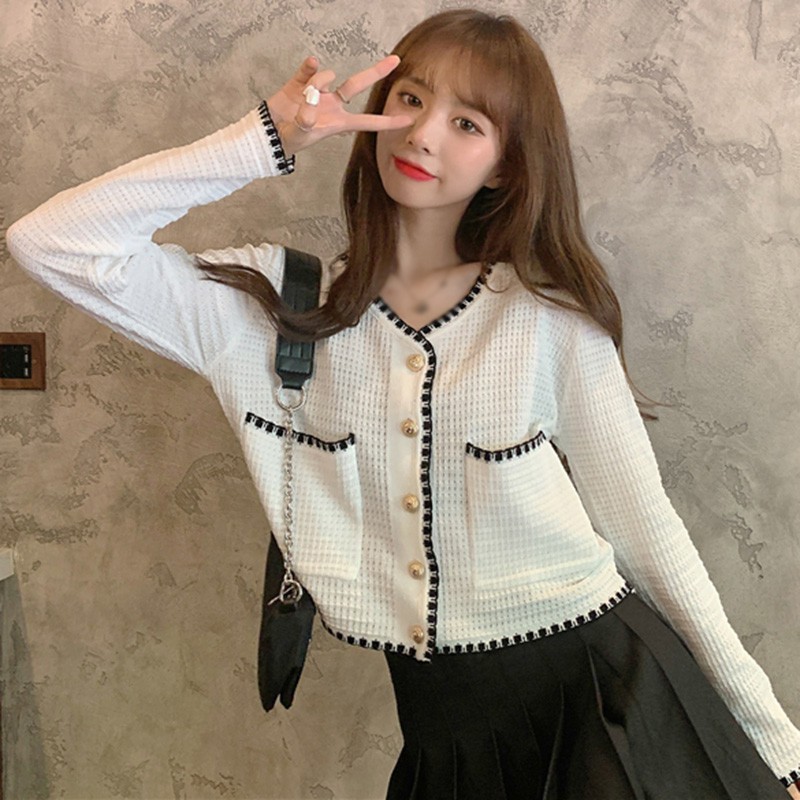 Áo Khoác Cardigan Ngắn Tay Cổ Chữ V Xinh Xắn Dành Cho Nữ | WebRaoVat - webraovat.net.vn