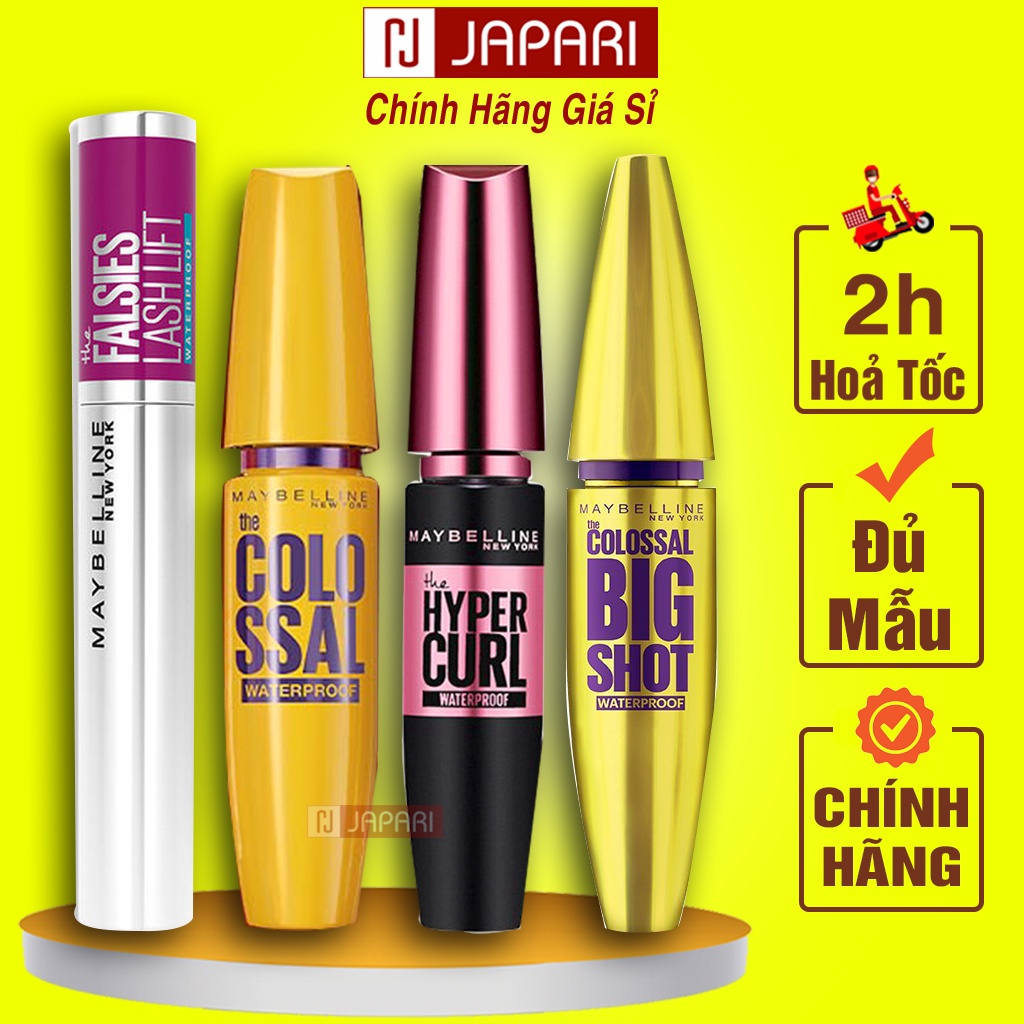 Mascara Maybelline New York Hyper Curl, Falsies- Chuốt Mi Masscara Maybeline Chân Mày Dài Cong Japari