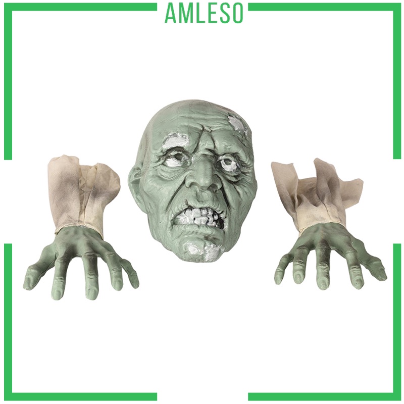 [AMLESO]Horrible Lawn Zombie Decoration Garden Arms Ornament Realistic Spooky Statue