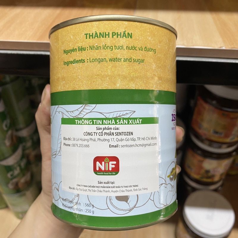 Nhãn ngâm nước đường NIF hộp 560G