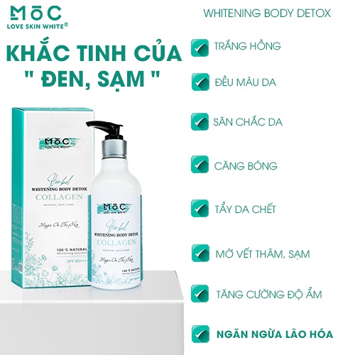 Sữa ủ thải độc truyền trắng toàn thân Body Collagen Mộc Love Skin White 300ml