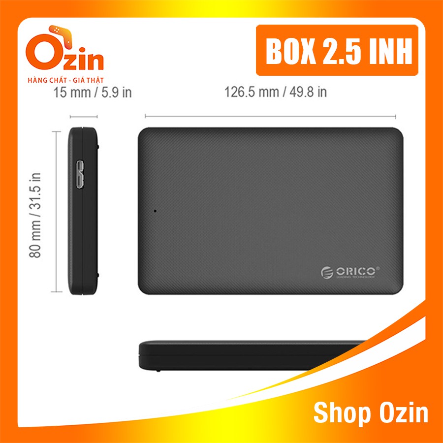 [RẺ VÔ ĐỊCH] Hộp đựng ổ cứng 2.5 inch HDD Box Orico 2577U3 USB 3.0 (đen)