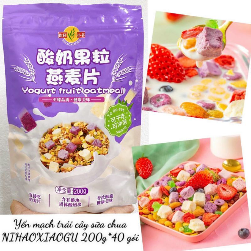 Yến mạch sữa chua ngũ cốc trái cây siêu ngon Đài loan