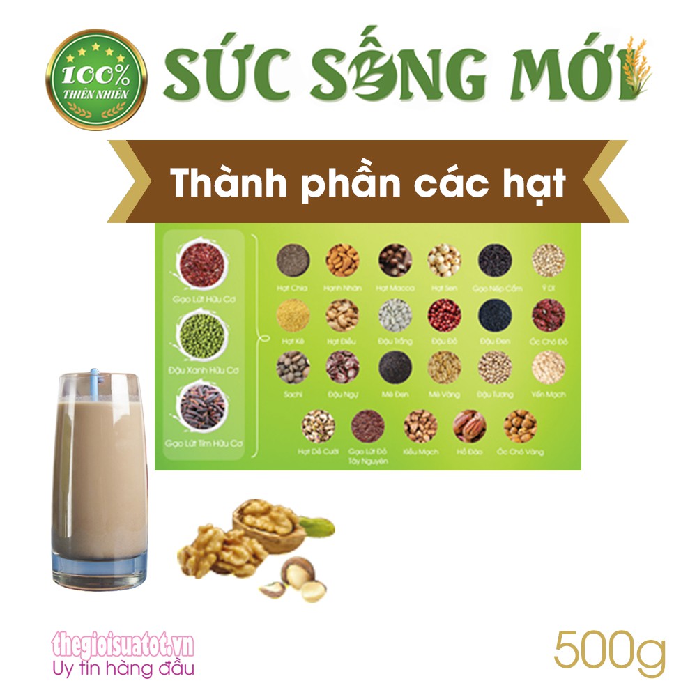 [Date Mới] Hộp 500g Ngũ Cốc Dinh Dưỡng Sức Sống Mới 26 hạt năng lượng/dinh dưỡng tự nhiên