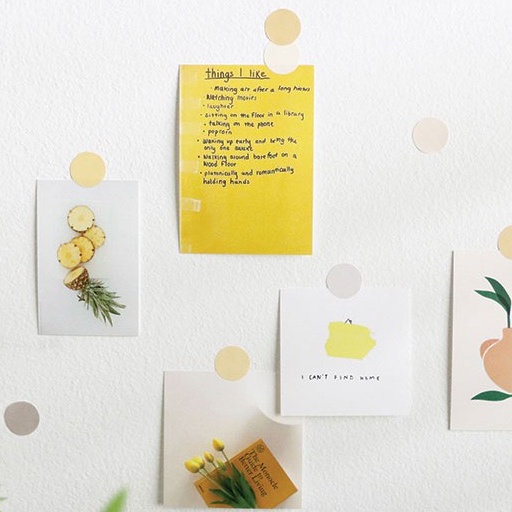 Bộ 4 tấm sticker giấy dán chấm bi đánh dấu màu pastel dán trang trí sổ tay ST323