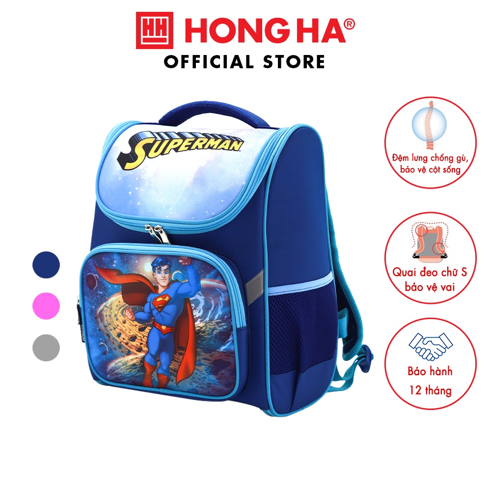 Balo chống gù hoạt hình DC Hồng Hà siêu nhẹ, chống thấm nước - 3715