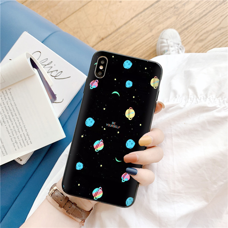 Galaxy Ốp Điện Thoại Mềm Chống Rơi Họa Tiết Vũ Trụ Cho iphone x 7 7p 8 8p 6 6s plus 5 5s se